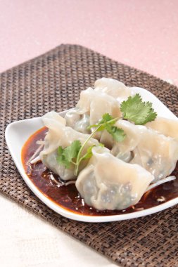 closeup of chinese dumplings 
