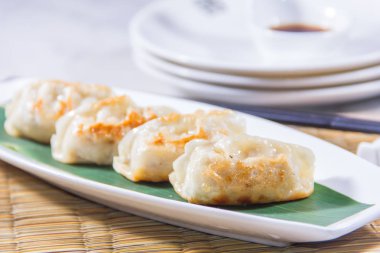 closeup of chinese dumplings 