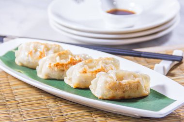 closeup of chinese dumplings 