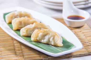 closeup of chinese dumplings 