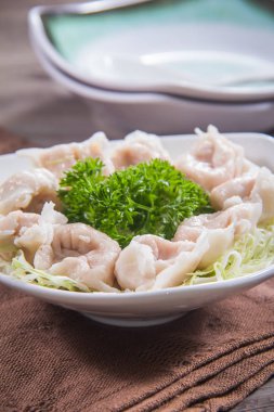 closeup of chinese dumplings 