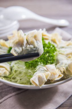 closeup of chinese dumplings 