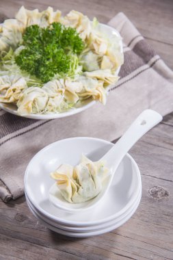closeup of chinese dumplings 