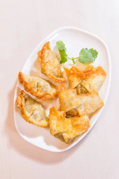 Closeup Fried Chinese Dumplings — 图库照片