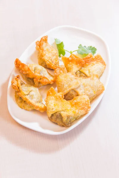 Closeup Fried Chinese Dumplings — Stock fotografie