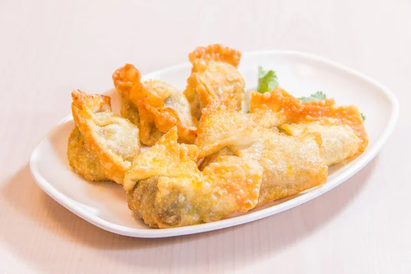 Closeup Fried Chinese Dumplings — Stock Photo, Image