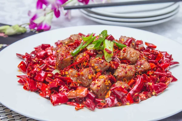 Una sesión de cocina utiliza la iluminación de carne — Foto de Stock