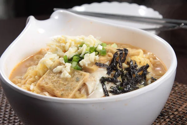 Closeup Udon Soup Plate — Fotografia de Stock