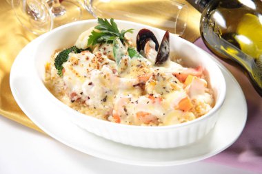 Risotto 'nun mutfak fotoğrafı.