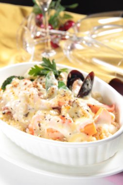 Risotto 'nun mutfak fotoğrafı.