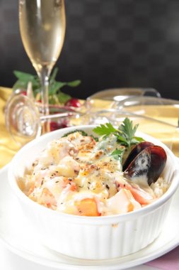 Risotto 'nun mutfak fotoğrafı.