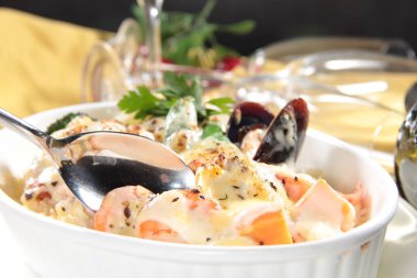 Risotto 'nun mutfak fotoğrafı.