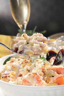 Risotto 'nun mutfak fotoğrafı.