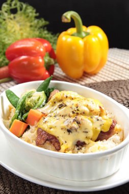 Risotto 'nun mutfak fotoğrafı.