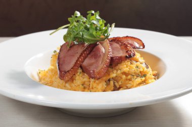 Risotto 'nun mutfak fotoğrafı.