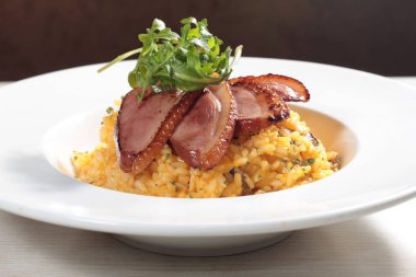 Risotto 'nun mutfak fotoğrafı.