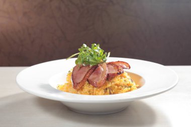 Risotto 'nun mutfak fotoğrafı.