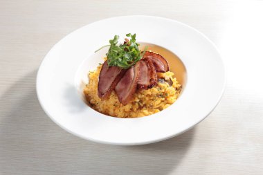 Risotto 'nun mutfak fotoğrafı.