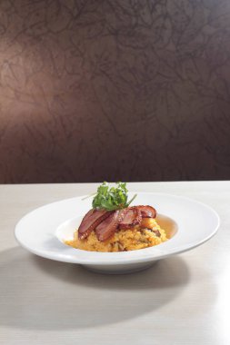 Risotto 'nun mutfak fotoğrafı.