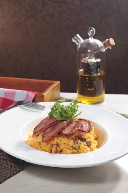 Risotto 'nun mutfak fotoğrafı.