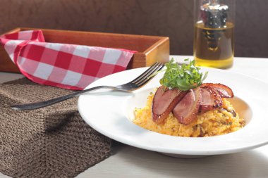 Risotto 'nun mutfak fotoğrafı.