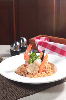 Risotto 'nun mutfak fotoğrafı.