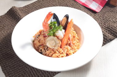 Risotto 'nun mutfak fotoğrafı.