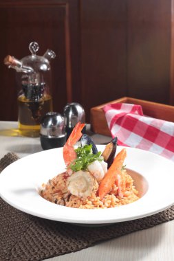 Risotto 'nun mutfak fotoğrafı.