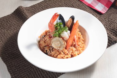 Risotto 'nun mutfak fotoğrafı.