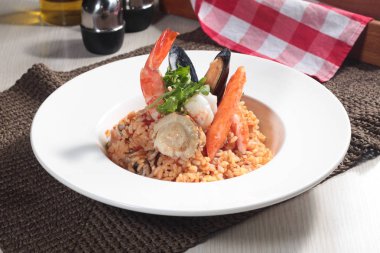 Risotto 'nun mutfak fotoğrafı.