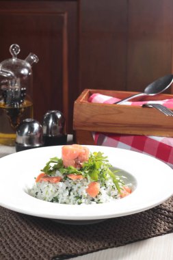 Risotto 'nun mutfak fotoğrafı.