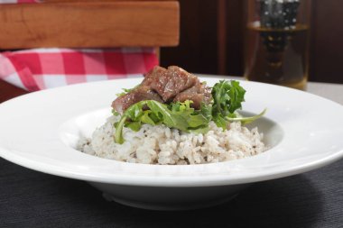 Risotto 'nun mutfak fotoğrafı.