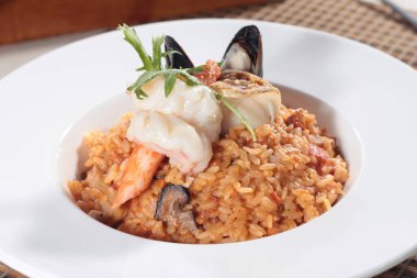 Risotto 'nun mutfak fotoğrafı.