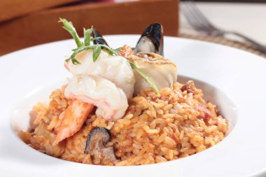 Risotto 'nun mutfak fotoğrafı.