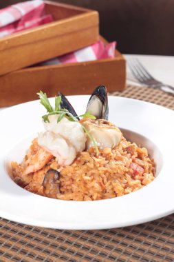 Risotto 'nun mutfak fotoğrafı.