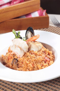 Risotto 'nun mutfak fotoğrafı.