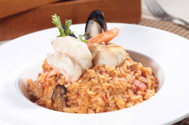 Risotto 'nun mutfak fotoğrafı.