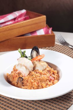 Risotto 'nun mutfak fotoğrafı.