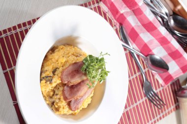 Risotto 'nun mutfak fotoğrafı.