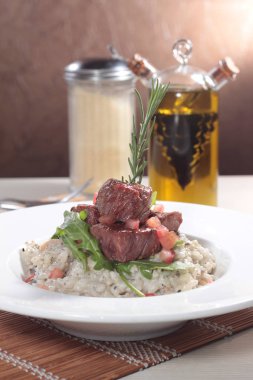 Risotto 'nun mutfak fotoğrafı.