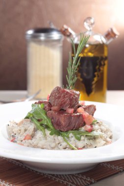 Risotto 'nun mutfak fotoğrafı.