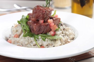 Risotto 'nun mutfak fotoğrafı.