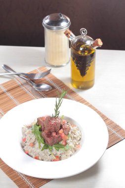 Risotto 'nun mutfak fotoğrafı.