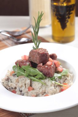 Risotto 'nun mutfak fotoğrafı.