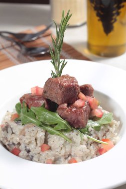 Risotto 'nun mutfak fotoğrafı.