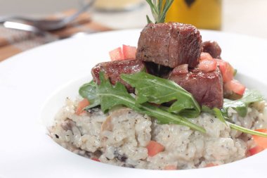 Risotto 'nun mutfak fotoğrafı.