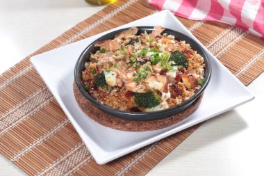 Risotto 'nun mutfak fotoğrafı.