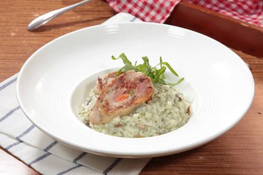 Risotto 'nun mutfak fotoğrafı.