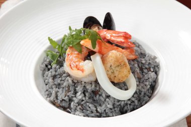 Risotto 'nun mutfak fotoğrafı.