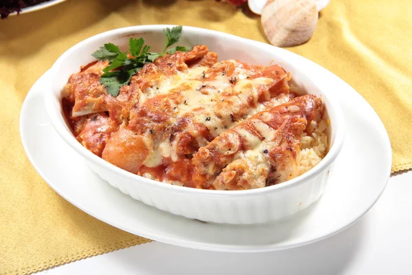 Risotto 'nun mutfak fotoğrafı.